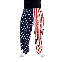 USA American Flag Pajamas Pants Patriotic Stars and Stripes Lounge Halloween Costume Cosplay