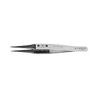 Mini Straight Tweezers, Tips are Replaceable, Anti-Magnetic Stainless Steel, ESD Safe, Heat Resistant up to 195°F, Ideal for Cleanroom Use, Superior