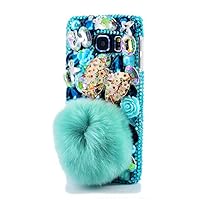 STENES Galaxy Note 9 Case - Stylish - 100+ Bling Crystal - 3D Handmade Polka Dots Bowknot Rabbit Villus Flowers Cover Case for Samsung Galaxy Note 9 / Galaxy SM-N960U / Galaxy SM-N960F - Blue