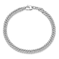 Leslies 14k White Gold Polished Curb Link Bracelet