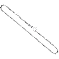 Sterling Silver Spiga Wheat Chain Anklet 1.9mm Nickel Free, Sizes 9-10 inch