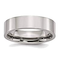 Titanium Flat 6mm Polished Band Ring