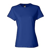 Hanes Ladies Nano-T Cotton T-Shirt, M, Deep Royal