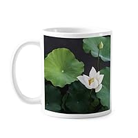 Fresh Lotus Leaf Plant Picture Nature Mug Pottery Ceramic Coffee Porcelain Cup Tableware
