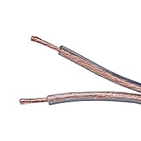 Monoprice Speaker Wire - 99.9% Oxygen-Free Pure Bare Copper, CL2 Rated, 2-Conductor, 12AWG, PVC Jacket Material, Blue Stripe to Indicate Polarity, 300 Feet, Clear