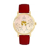 New Year Champagne Watch Ladies 38mm Case 3atm Water Resistant Custom Designed Quartz Movement Luxury Fashionable