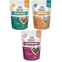 Tiny Sprouts Organic Milled Flax Seed, Ground Chia Seed and Organic Hemp Hearts Bundle + Full Serving Probiotic + Vitamin D3 I Superseed Booster for Babies (7oz x 3 Pack)