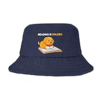 Reading is Golden Bucket Hat Bucket Hat Vintage Mens Hat for Camping Accessories for Dance Must Haves