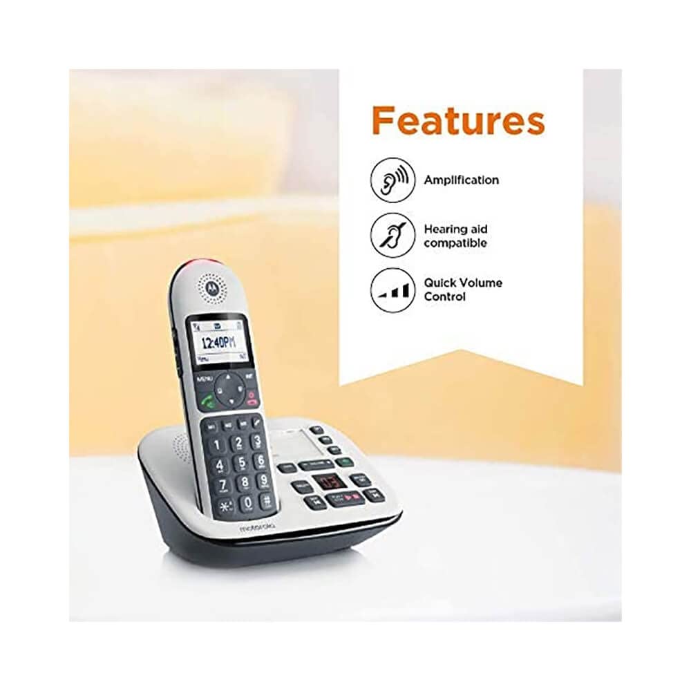 Motorola CD5014 Residential DECT 6.0 Cordless Digital Phone System with Answering Machine, Call Block, and Volume Boost (4 Handsets)