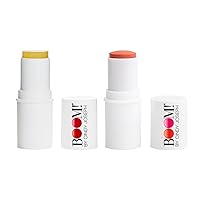 BOOM! by Cindy Joseph Cosmetics Boomstick Glo & Golden Peach - Buildable Lip & Cheek Tint Makeup Sticks - Moisturizer Stick & Cream Blush Stick