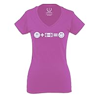 VICES AND VIRTUES Feeling Workout Make me Happy Gym Fitness for Women V Neck Fitted T Shirt