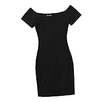 Dresses for Women Off Shoulder Bodycon Dress (Color : Black, Size : Medium)