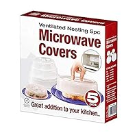 5 Piece Ventilated Microwave Covers Adjustable Steam Vents Assorted Sizes BPA Free Mixed Sizes For Large & Small Food Plates Bowls
