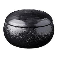 &NE NMT-305S-BK Banko Pottery, Small Black, Made in Japan, Microwave Safe, Pottery, Rice, Storage Container, Oven Safe, Cooker, Refrigerated,1 Pair, 0.5 Piece, Rice