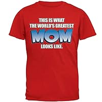 Mother's Day World's Greatest Mom Mens T Shirt Red X-LG