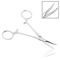 SURGICAL ONLINE 8Curved Hemostat Forceps - Stainless Steel Locking Tweezer Clamps - Ideal Hemostats for Nurses, Fishing Forceps, Crafts and Hobby