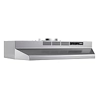 Broan-NuTone F4030SF 30-INch Fingerprint Resistant Convertible Under-Cabinet Range Hood 230 Max Blower CFM, Stainless Finish with PrintGuard