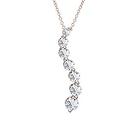 0.50ctw Journey Simulated Diamond Pendant-Necklace 18