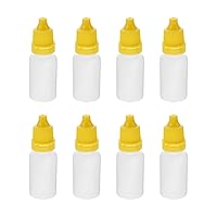 Othmro 0.3oz PE Lab Eye Plastic Dropper Bottles 50pcs, 10ml Squeezable Eye Liquid Dropper Thin Mouth Via of Liquid Sample Seal Storage Bottle with Childproof Yellow Cap