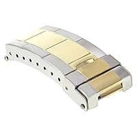 Ewatchparts FLIP LOCK BUCKLE CLASP DIVER EXTENSION COMPATIBLE WITH ROLEX GMT OYSTER WATCH BAND TWO TONE