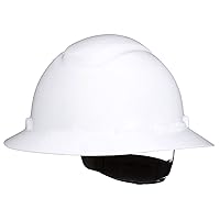 Hard Hat SecureFit H-801SFR-UV, White, Non-Vented Full Brim Style Safety Helmet with Uvicator Sensor, 4-Point Pressure Diffusion Ratchet Suspension, ANSI Z87.1