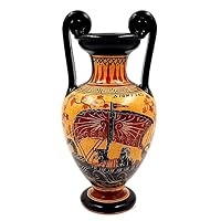 Greek Amphora 24cm,Ceramic Pottery,God Dionysus,Achilles with Pithia