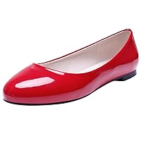 Women Flat Ballet Shoes, Flat Pumps Round Toe Slip On Dancing Shoes Comfort, Size 1-14.5