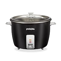 Proctor Silex Rice Cooker & Food Steamer, 30 Cups Cooked (15 Cups Uncooked), Includes Steam and Rinsing Basket, Black (37555)