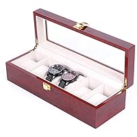 Watch Box 6 Watch Box Display Organizer Watch Case Holder With Compartments Transparent Window Jewellery Display Box With Lid Removable Pads