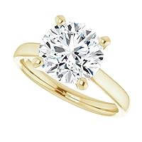 925 Silver, 10K/14K/18K Solid Gold Moissanite Engagement Ring,3.0 CT Round Cut Handmade Solitaire Ring, Diamond Wedding Ring for Women/Her Anniversary Ring, Birthday Rings,VVS1 Colorless Gifts