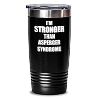 Asperger Syndrome Tumbler Awareness Survivor Gift Idea For Hope Cure Inspiration Coffee Tea Insulated Cup With Lid Black 20 Oz