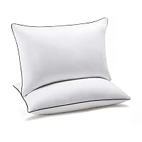 Bed Pillows for Sleeping 2 Pack of Queen, Down Alternative Cooling Pillows with Super Soft Plush Fiber Fill,Luxury Plush Gel Bed Pillows Set of 2