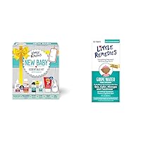 New Baby Essentials Kit with 6 Items - Saline Spray, Gas Relief Drops, Gripe Water, Fever Reliever, Diaper Ointment & Gripe Water for Gas and Colic Relief