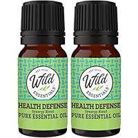Wild Essentials Health Defense 100% Pure Essential Oil Synergy Blend 2 Pack - 10ml, Premium Grade - Four Thieves Blend, use for Immune Boost, Congestion, Energizing, Mood Boost