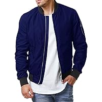 Mens Bomber Jacket Casual Zip Up Lightweight Varsity Slim Fit Windbreaker Softshell Spring Sportswear Jackets Coat