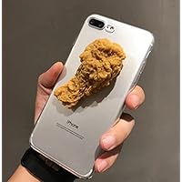 Super Vivid 3D Fried Chicken Leg Fried Chicken Wings Transparent Soft TPU Protective Skin Case Cover for Iphone5 5S SE 6 6S 7 8 X 6P 7P 8P (Fried Chicken Leg, for iPhone 7P 8P)