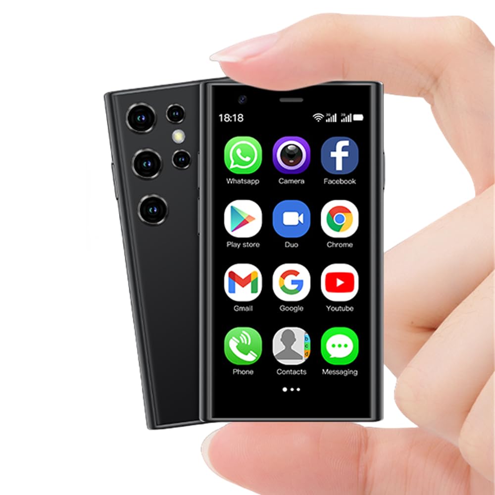 Small Size Cellphone SOYES S23 Pro 3G Mini Smartphone 2GB RAM 16GB ROM Android 8.1 Touch Screen Creative Gift for Kid 3.0Inch Small Mobile Phone (Black)