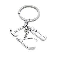5 Pieces Keyring Keychain Wholesale Suppliers Jewelry Clasps BT4354 Plier Saw Hack Hacksaw Hammer Claw