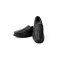 Ottoland Men's Winter Laceless Embroidered Union Sole Comfort Model Full Mold Genuine Leather Inside Fur Classic Moccasin Shoes