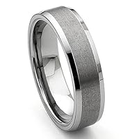 Tungsten Satin Men's Wedding Ring Size 5-15.5
