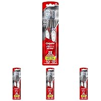 Colgate, 360 Optic White Sonic Battery Powered Vibrating Toothbrush Soft, 2 Count (Pack of 4)