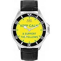 Football Fans Keep Calm and Support The Yellows Mens Watch