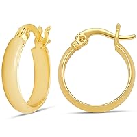 Amazon Essentials 14K Gold or Sterling Silver Plated Polished Dome Hoop