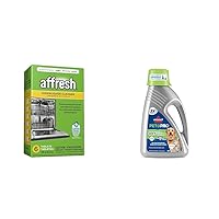Affresh W10549851 Dishwasher Cleaner 6 Tablets Formulated to Clean Inside All Machine Models, Count & Bissell Professional Pet Urine Elimator with Oxy and Febreze Carpet Cleaner Shampoo 48 Ounce