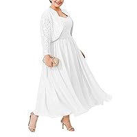 Chiffon Mother of The Bride Dress Plus Size Lace Applique Women Outfits for Prom Evening Gowns Women Dress
