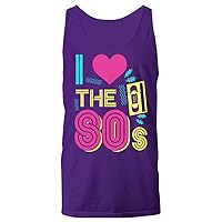 I Love The 80s Clothing Tops Tees Plus Size Women Men Unisex Sleeve Less Tank Top Purple T-Shirt