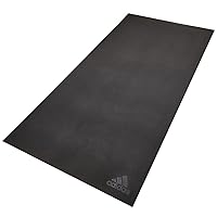 adidas Cardio Mat for Exercise Equipment - Treadmill Mat for Home Gym Equipment- Stationary Bike Mat - Durable Non-Slip Grip Base, Helps Protect Flooring - Rollable for Easy Storage - 5mm, Black