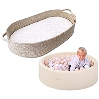 Cozy Moses Changing Basket for Babies + Sherpa Foam Ball Pit Bundle