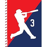 Baseball Notebook #3: Wide Ruled Baseball Composition Notebook | 8.5x11 in, 100 Pages | Red White Blue BN02