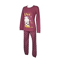 baby girl pajamas teen girl kids winter interlock long sleeve henley neck item 32282, 2146 Fuxia, 15 Years